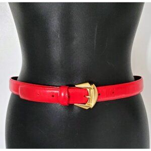 Liz Claiborne Red Belt with Gold Buckle